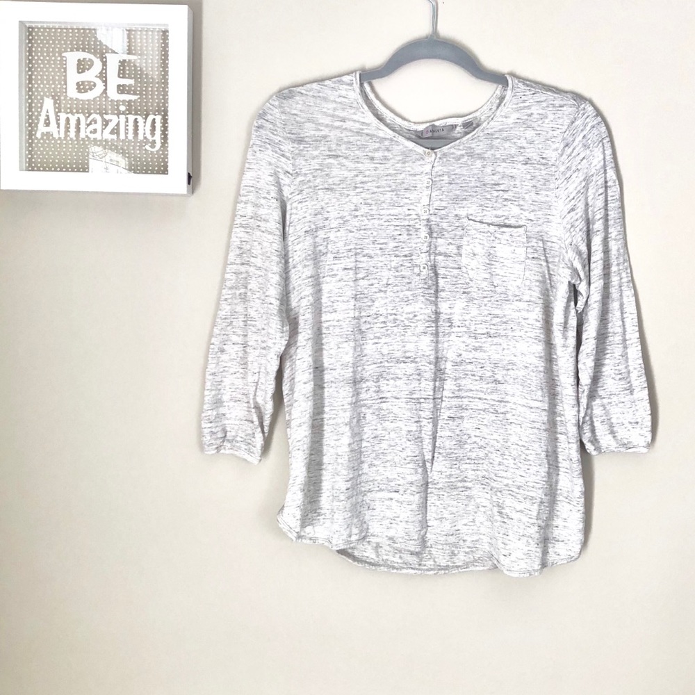 Athleta Long-Sleeve Henley Crew Neck Tee